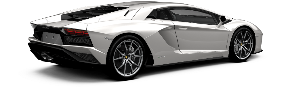 蘭博基尼 桌布 壁紙 — 一架時尚的白色藍寶堅尼Aventador跑車，在純黑色背景上以白色聚光燈效果展示側面輪廓。
