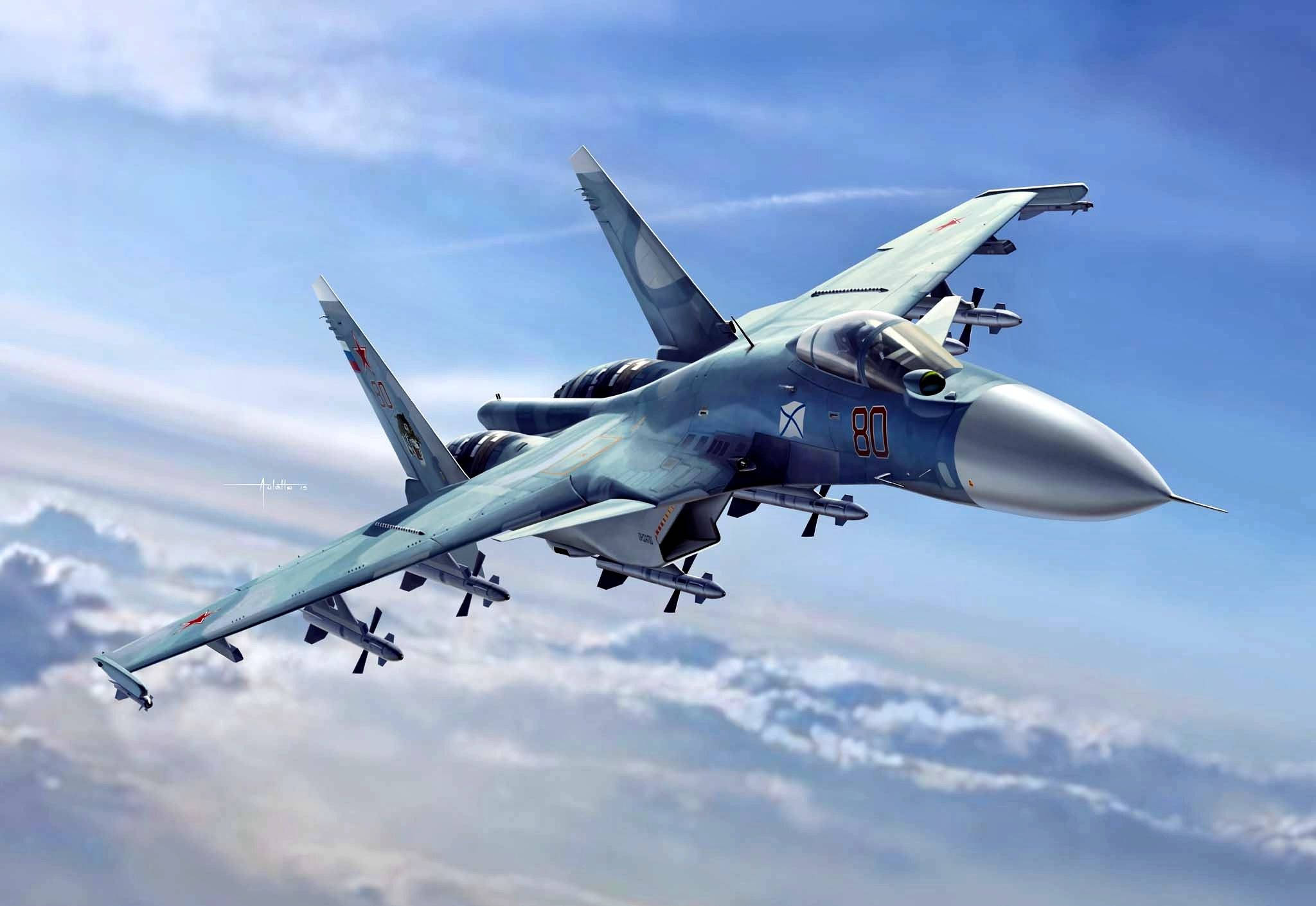 飛機 桌布 壁紙 — 一架流線型灰色戰鬥機在藍天白雲中翱翔。