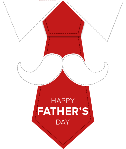 Happy Fathers Day 桌布 壁紙 — 一條大膽的紅色領帶，形狀像聖誕帽，帶有白色鬍鬚和「Happy Father's Day」文字。