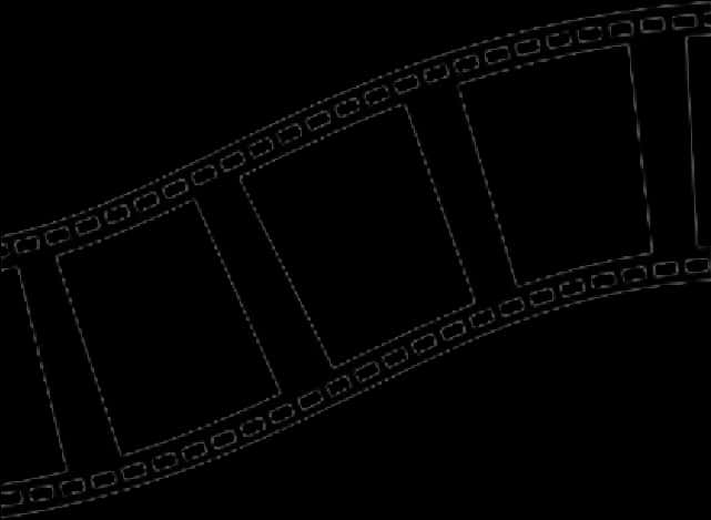 電影動圖 桌布 壁紙 — 一條彎曲的白色虛線膠片條輪廓優雅地橫跨在純黑色背景上。