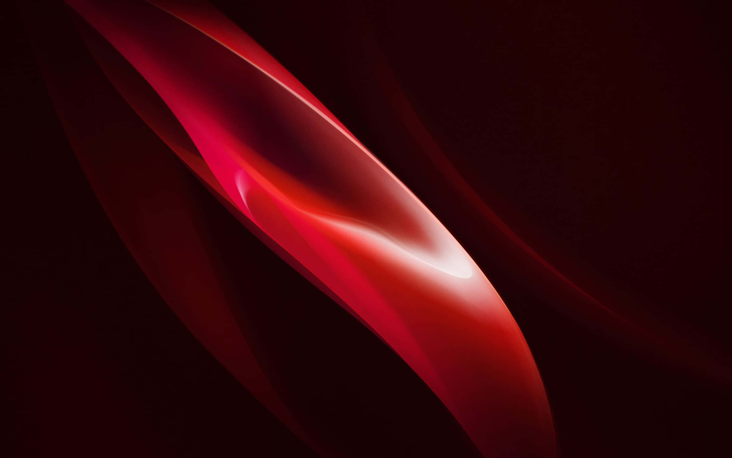 Dark Red Aesthetic 桌布 壁紙 — 一條流動的深紅色光帶在深邃的黑色背景上優雅地彎曲，帶有柔和發光的高光。