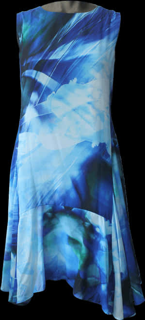 Ladies Dress 桌布 壁紙 — 一條流動的藍色抽象連衣裙，帶有漩渦圖案和光線亮點，背景為黑色。