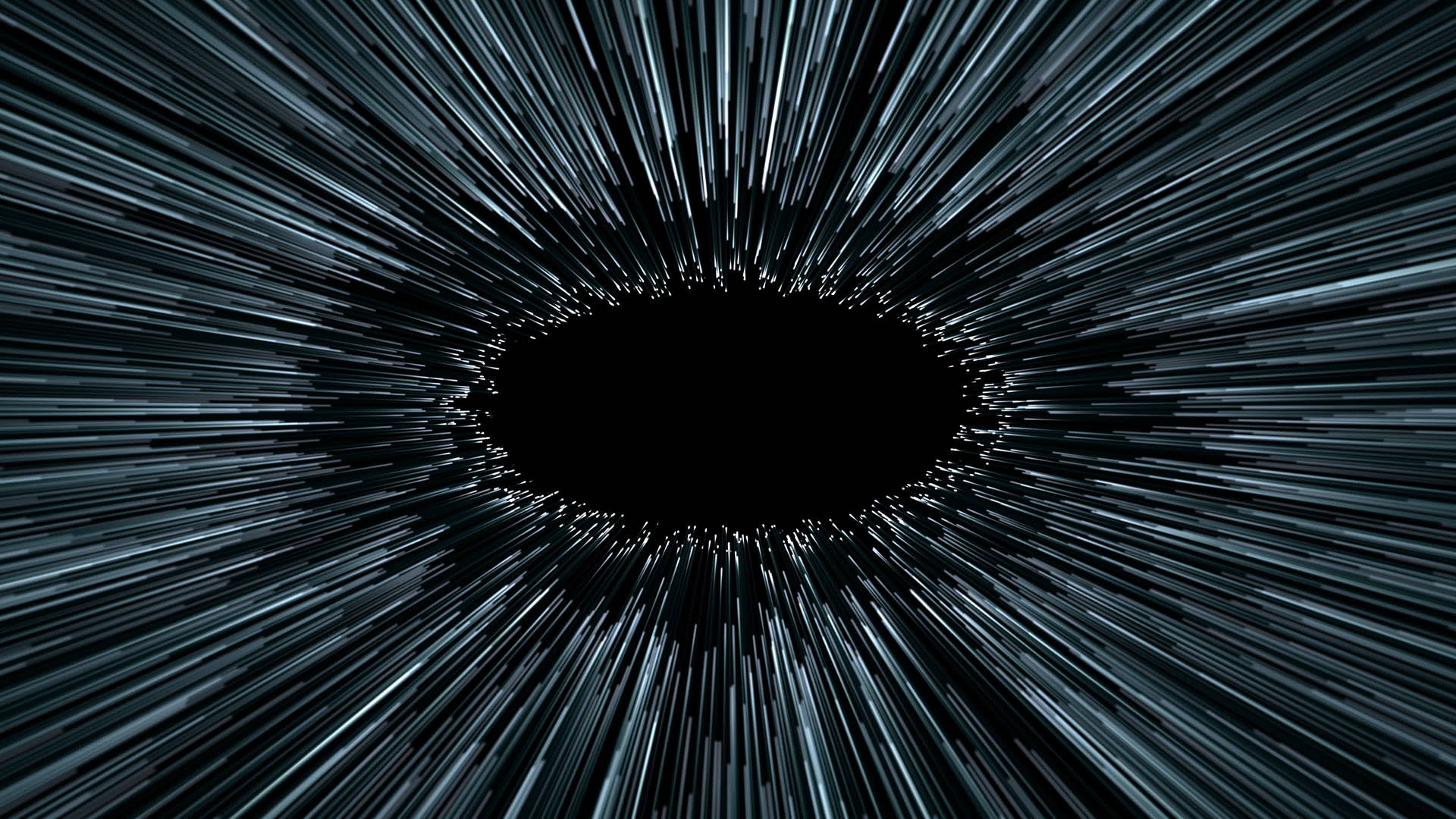 藍色光線匯聚成太空中的黑色宇宙隧道。 — 黑洞 GIF 壁紙