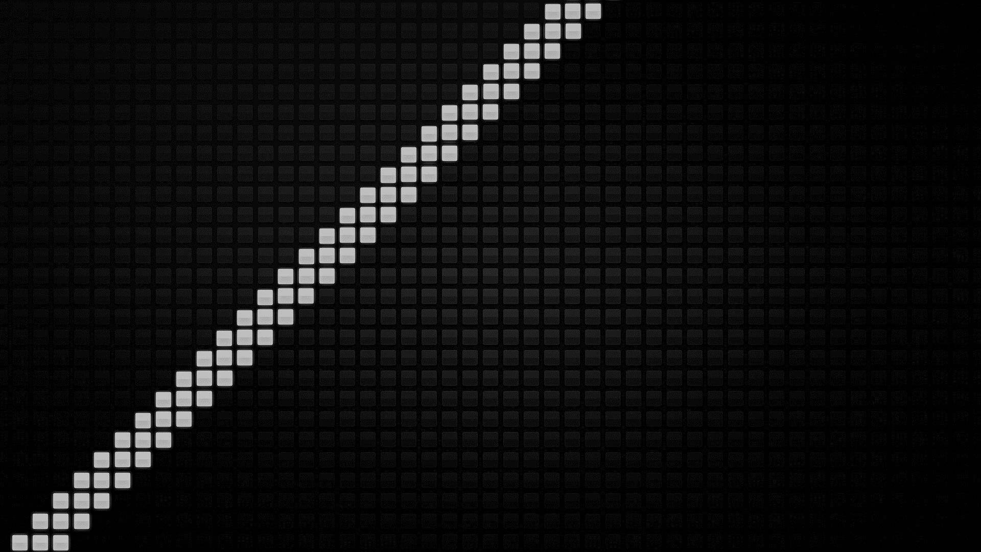 Dark Pixel 桌布 壁紙 — 一條發光白色像素的對角線在深色網格背景上延伸。