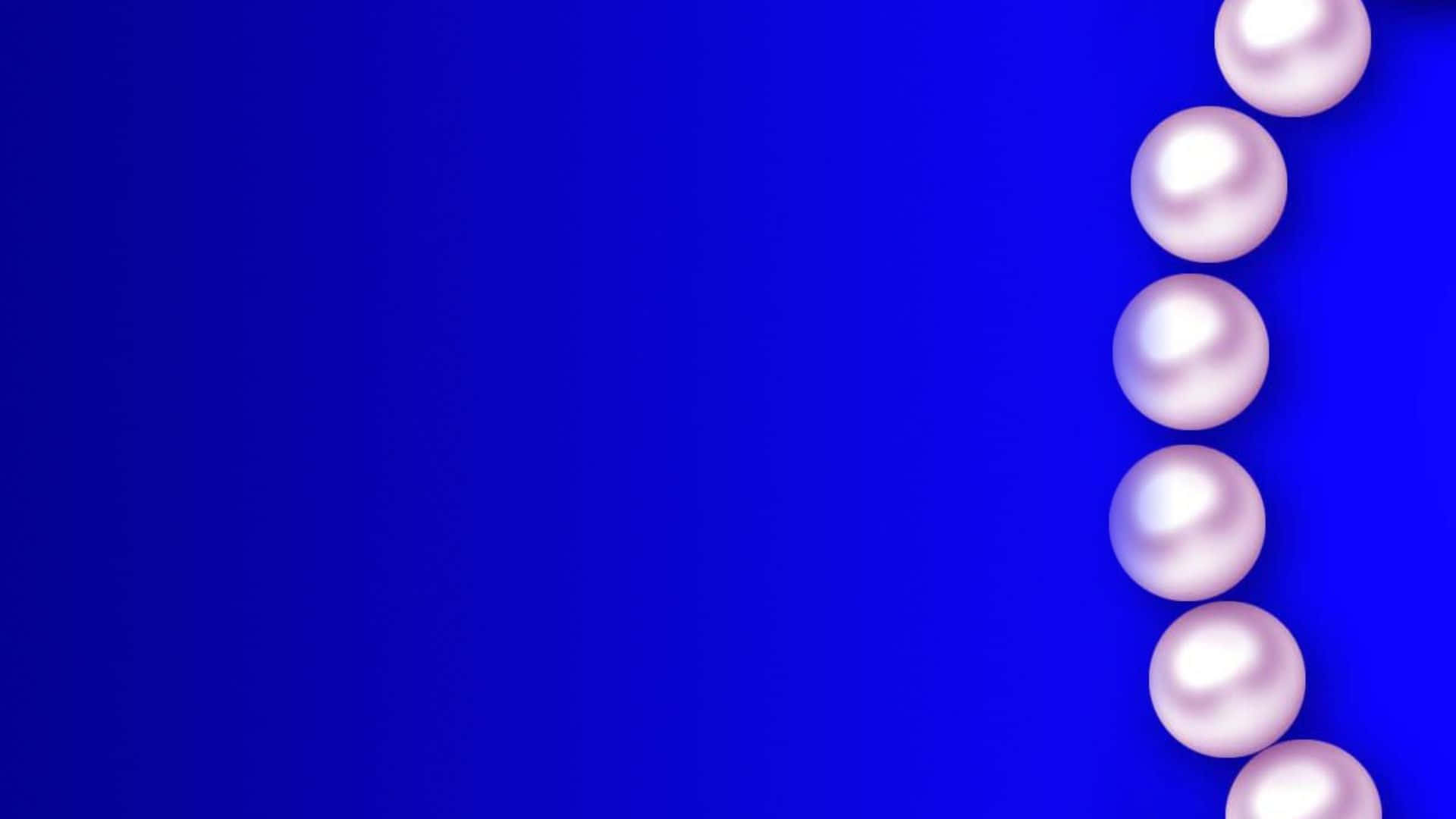 Powerpoint Blue 桌布 壁紙 — 一條發光的粉紅色珍珠對角線漂浮在深寶藍色漸變背景上。