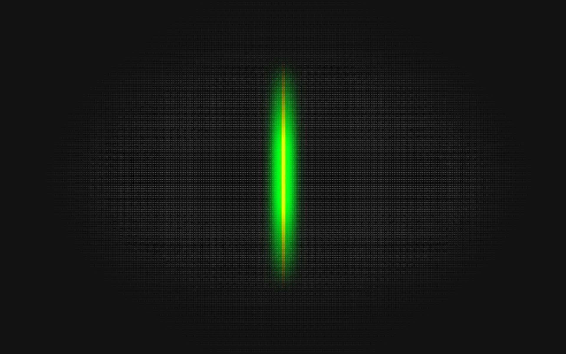 Green Led 桌布 壁紙 — 一條發光的綠色垂直光束在深色點狀背景上柔和地脈動。