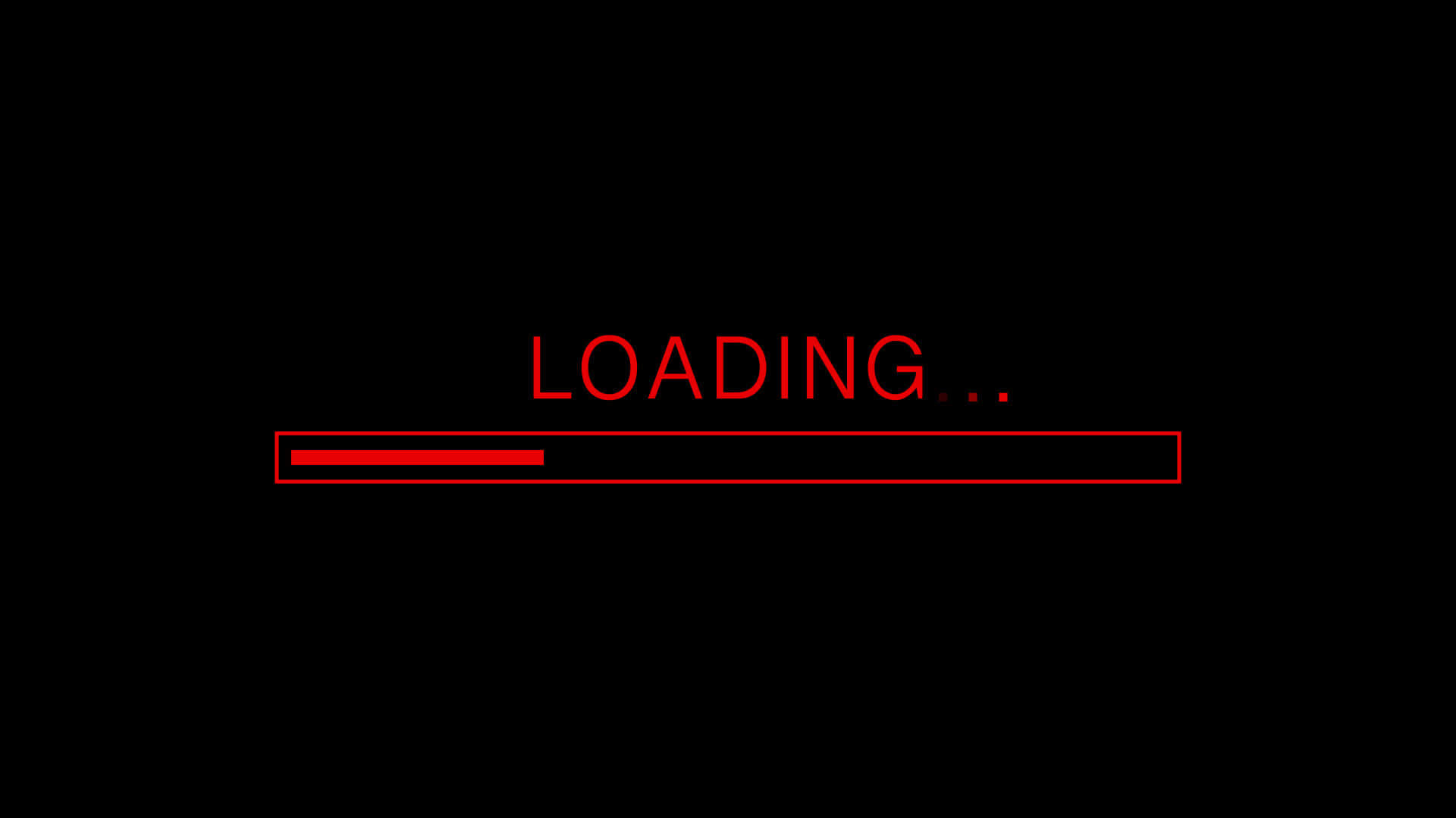 Loading 桌布 壁紙 — 一條紅色載入列帶有 'LOADING..' 文字在黑色背景上發光，表示系統正在處理。