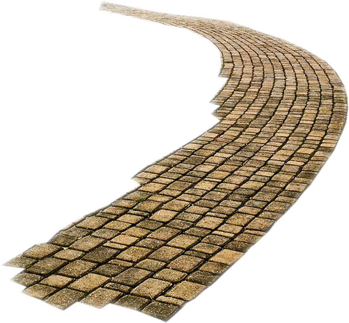 Pathway 桌布 壁紙 — 一條蜿蜒的鵝卵石小徑在純黑背景上優雅地彎曲，引人探索。