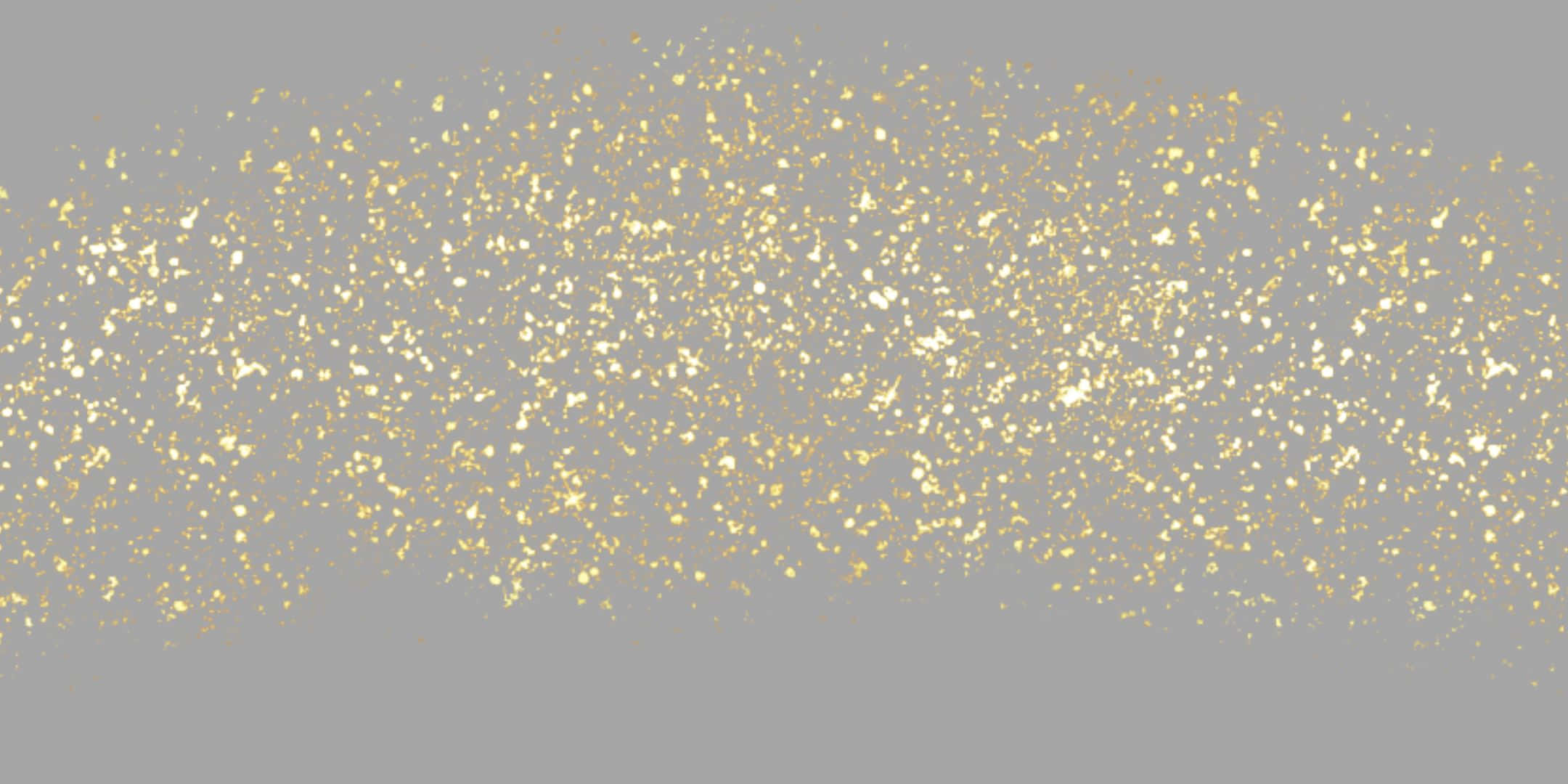 Shimmer 桌布 壁紙 — 一條閃爍金色亮粉的水平帶狀漂浮在柔和灰色背景上。