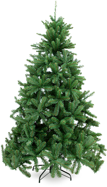 Artificial Christmas Tree 桌布 壁紙 — 一棵茂盛的綠色人造聖誕樹，撒上白色雪花，孤立地立在黑色背景前。