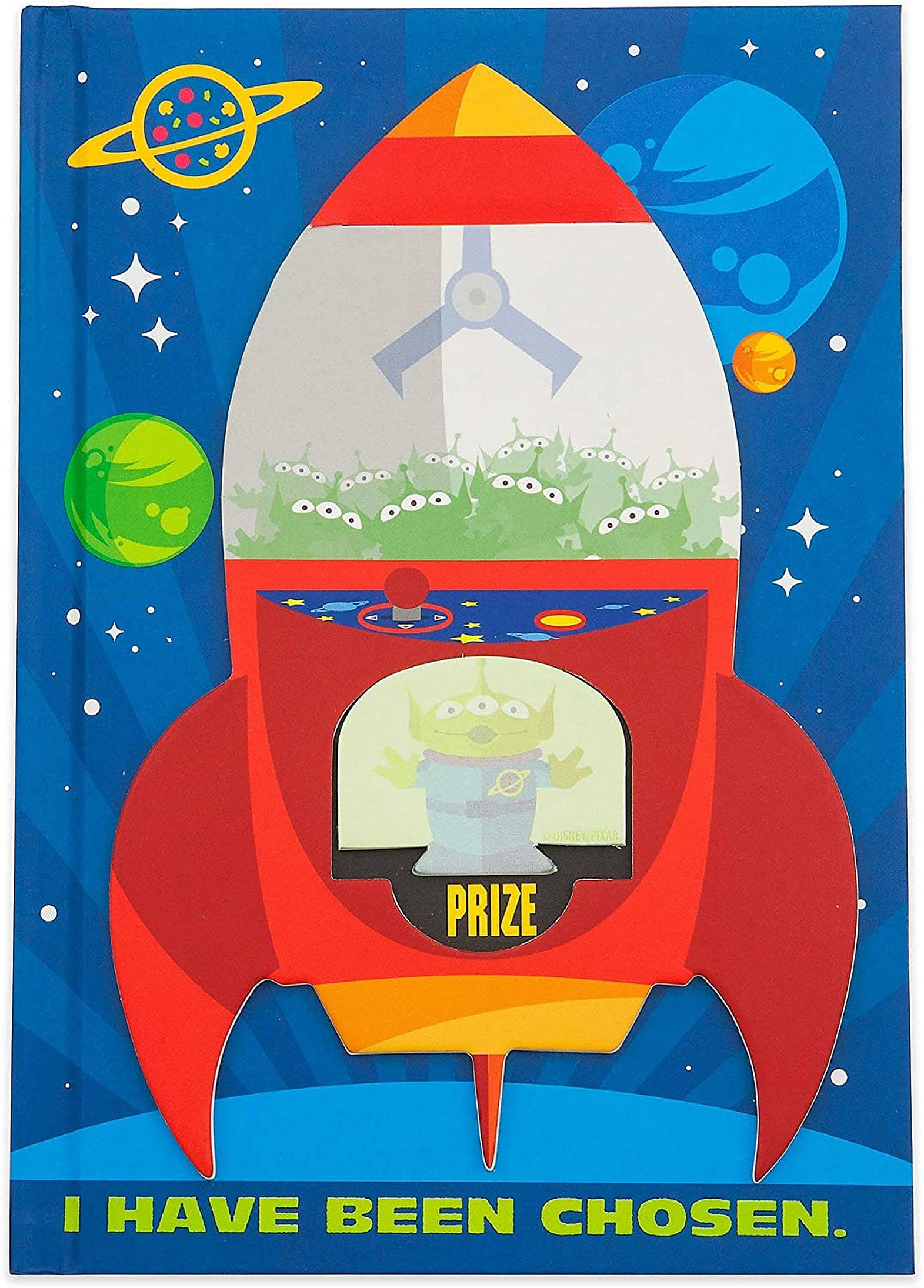 Toy Story Alien 桌布 壁紙 — 一款以火箭船為風格的復古街機遊戲，內部有綠色外星人，背景是星空。