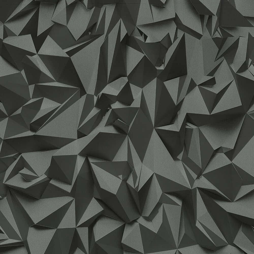 Minimalist HD Geometric Desktop 桌布 壁紙 — 一款單色抽象壁紙，具有複雜的幾何刻面圖案，呈現不同深淺的灰色。