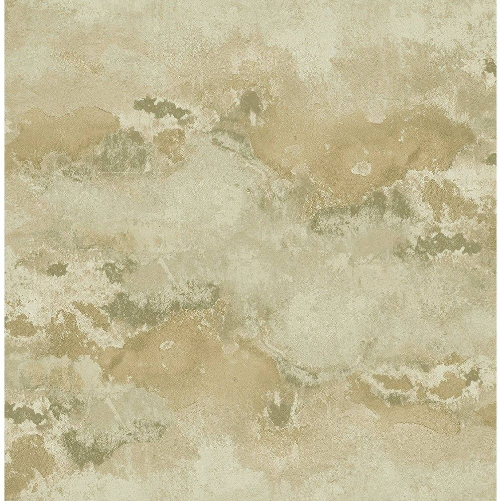 White Marble 桌布 壁紙 — 一款帶有抽象米色和灰綠色斑點、模仿舊灰泥或風化油漆的紋理壁紙。
