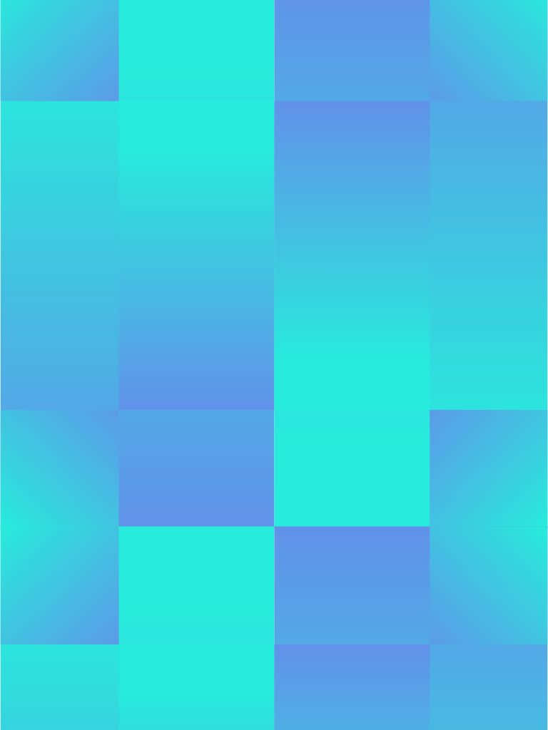 768x1024 桌布 壁紙 — 一款數位桌布，以網格圖案呈現不同深淺藍色和藍綠色的漸變方格。