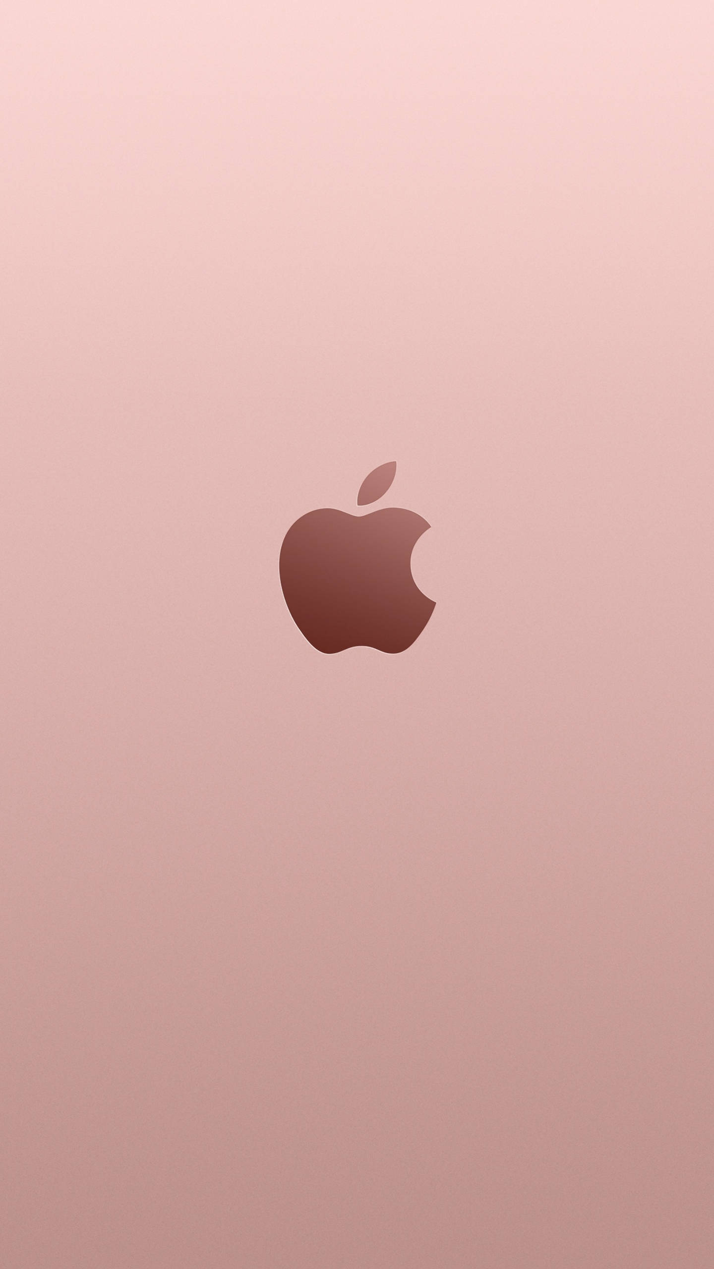 iPhone 12 Pro Max 桌布 壁紙 — 一款極簡玫瑰金色桌布，中央放置Apple標誌，帶有微妙的漸變陰影。
