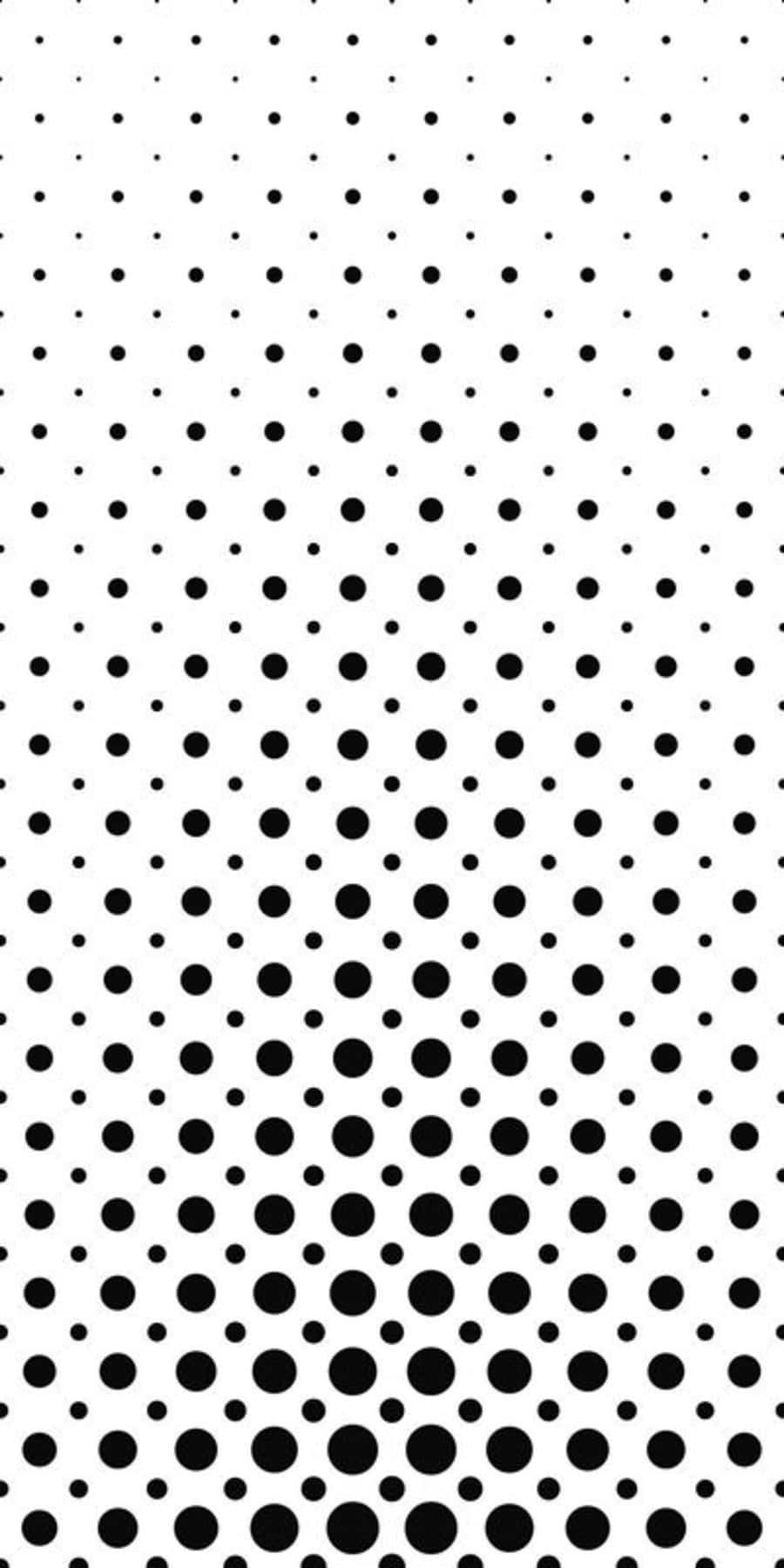 Black And White Dots 桌布 壁紙 — 一款極簡黑白桌布，採用從上到下尺寸逐漸增大的點狀漸變。