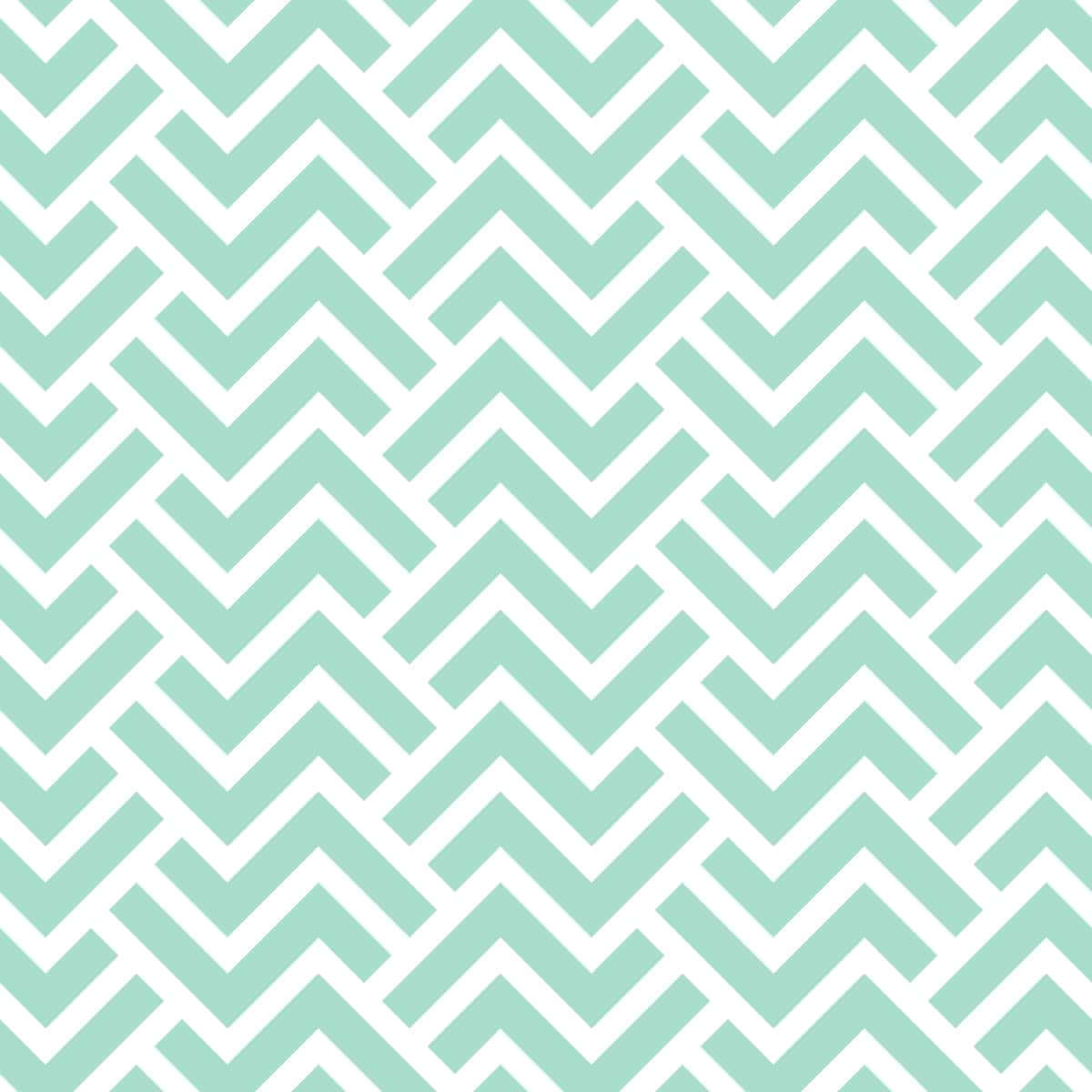 Geometric Pattern 桌布 壁紙 — 一款無縫薄荷綠和白色人字形圖案壁紙，大膽的鋸齒線條在表面重複。