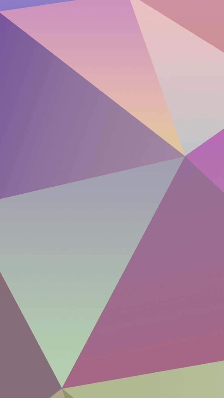 Pastel Vintage iPhone 桌布 壁紙 — 一款現代抽象壁紙，採用柔和的粉彩三角形，色調包括薰衣草、薄荷和蜜桃。