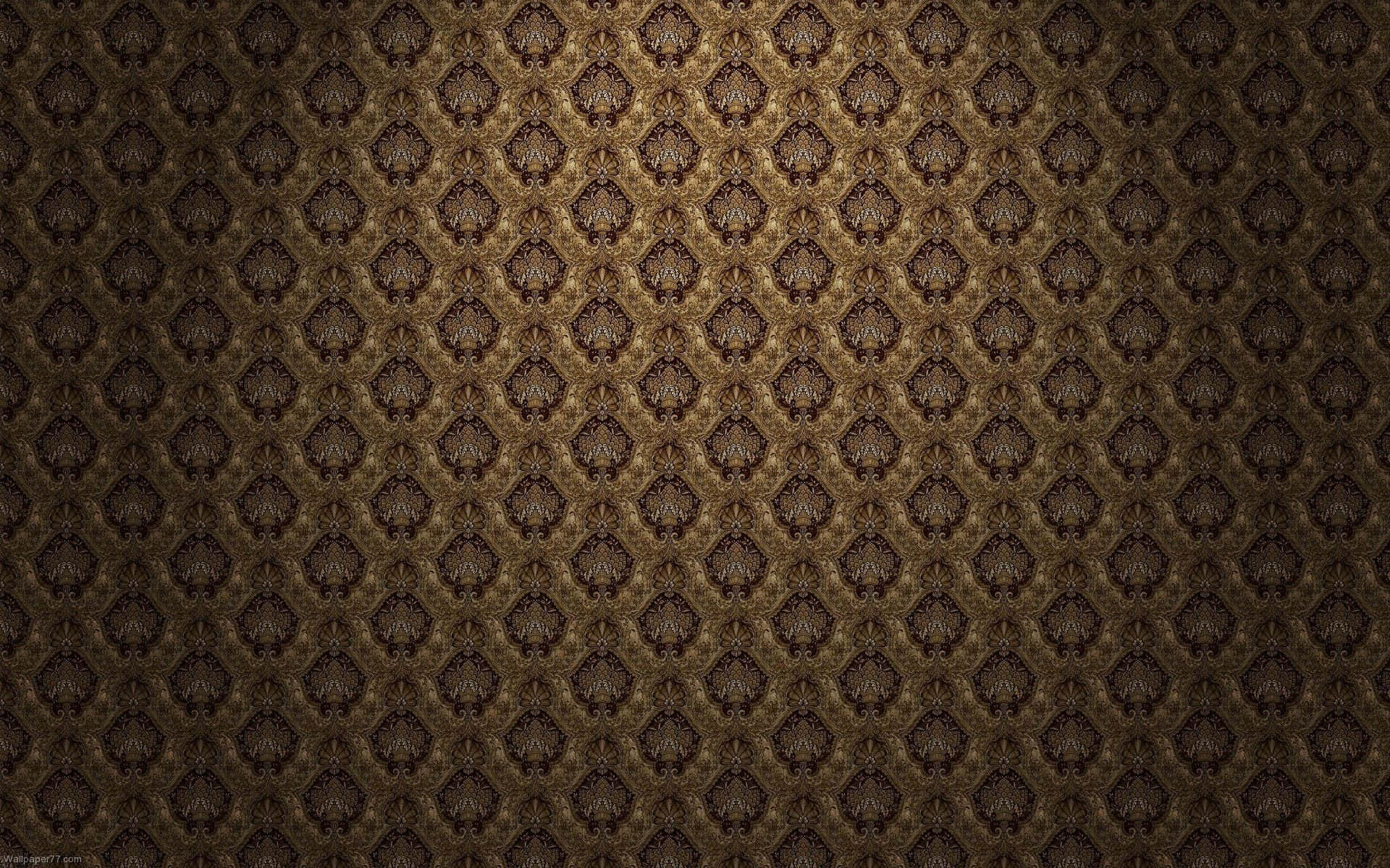 elegant 桌布 壁紙 — 一款細節豐富的錦緞壁紙圖案，採用深金色和棕色調，帶有複雜的重複花卉圖案。