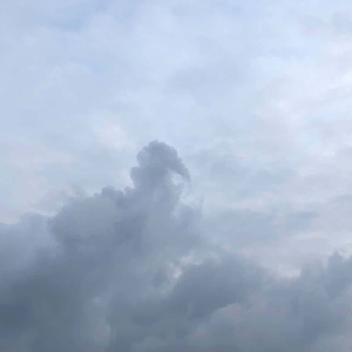 Blue Horizon 桌布 壁紙 — 一片充滿情緒的天空，柔和的灰色雲朵飄過淡藍色的廣闊天際。