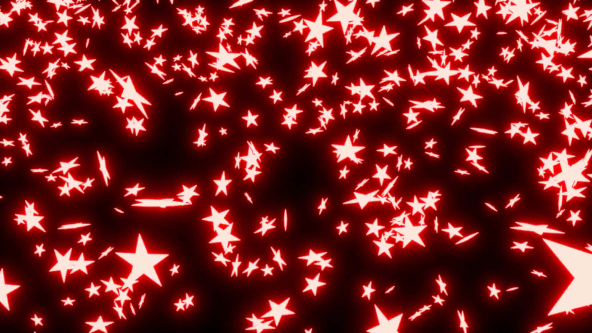 Red Neon 桌布 壁紙 — 一片充滿活力的發光紅星散落在黑暗背景上，形成動態的宇宙圖案。