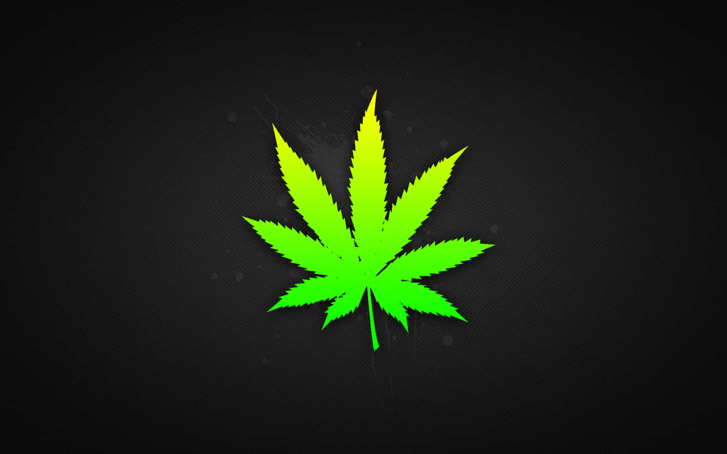 Dope Ps4 桌布 壁紙 — 一片充滿活力的螢光綠色大麻葉在帶有細微斑點的紋理黑色背景上發光。