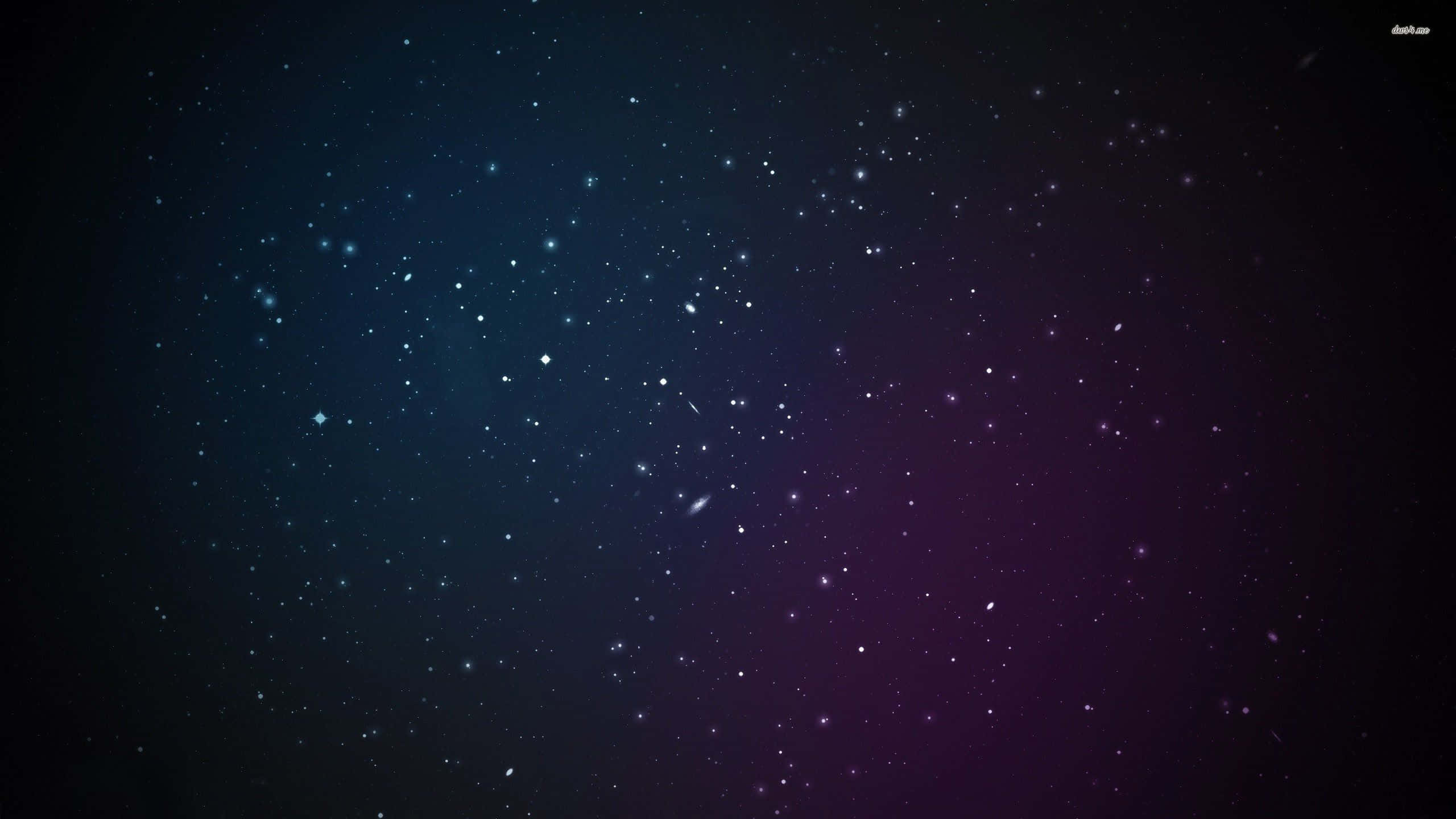 Hipster Galaxy Tumblr 桌布 壁紙 — 一片宇宙星辰在從深青色漸變至濃紫色的天空中閃爍。