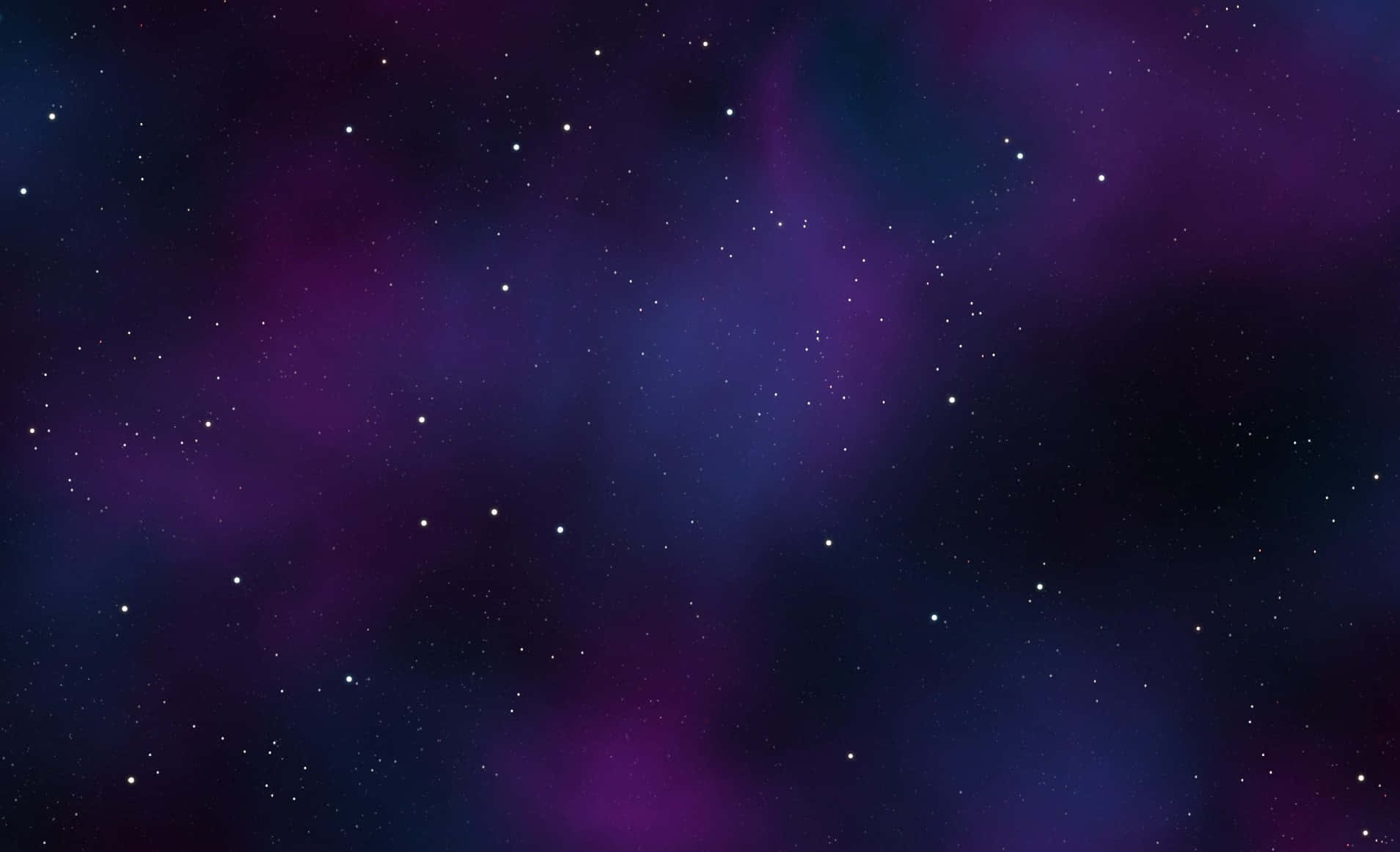 Starry Sky 桌布 壁紙 — 一片宇宙深處的紫色和藍色星雲，點綴著閃爍的星星，映襯著黑暗的虛空。