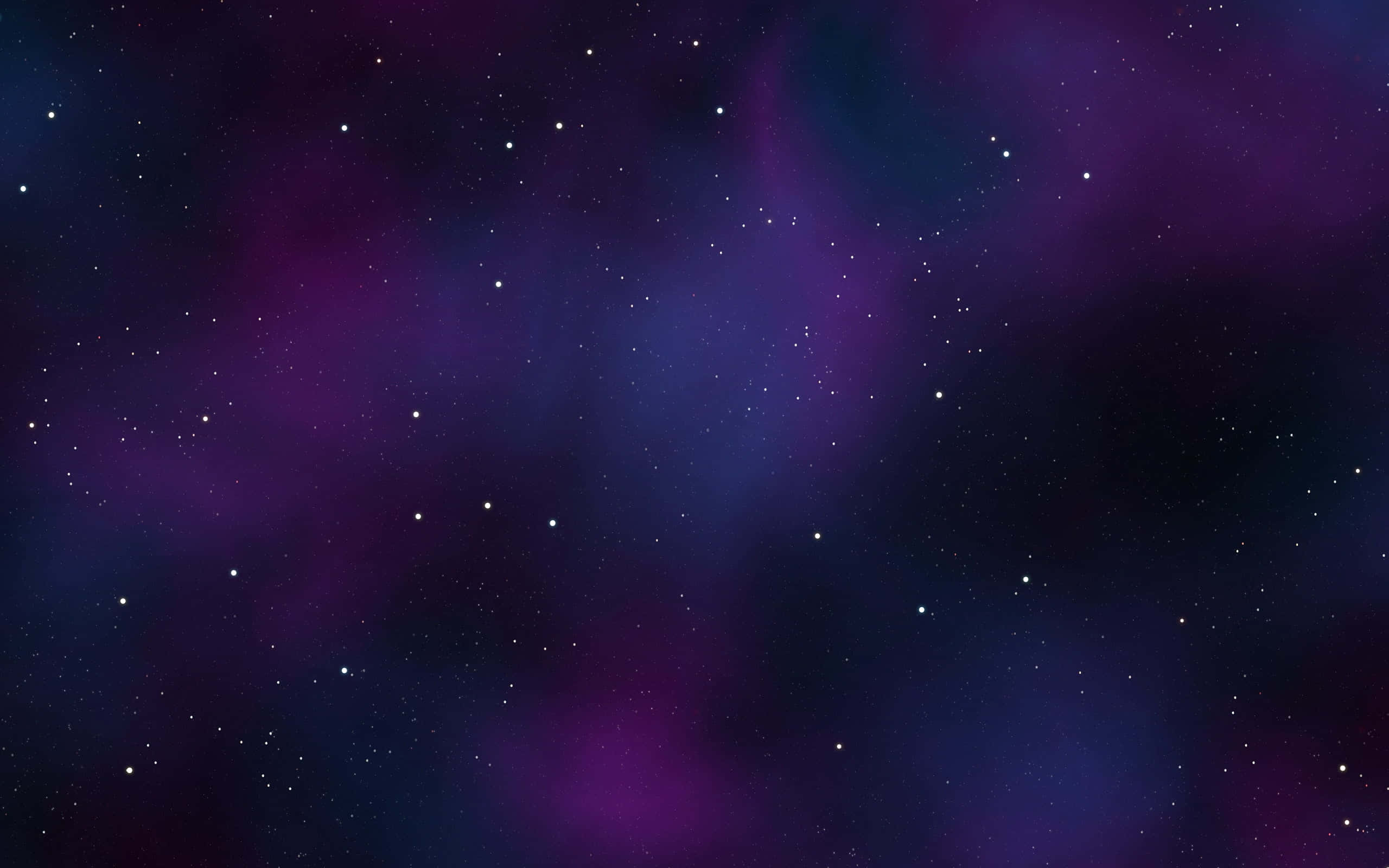 Black And Purple Galaxy 桌布 壁紙 — 一片宇宙深處的紫色和藍色星雲，點綴著閃爍的星星，映襯著黑暗的虛空。