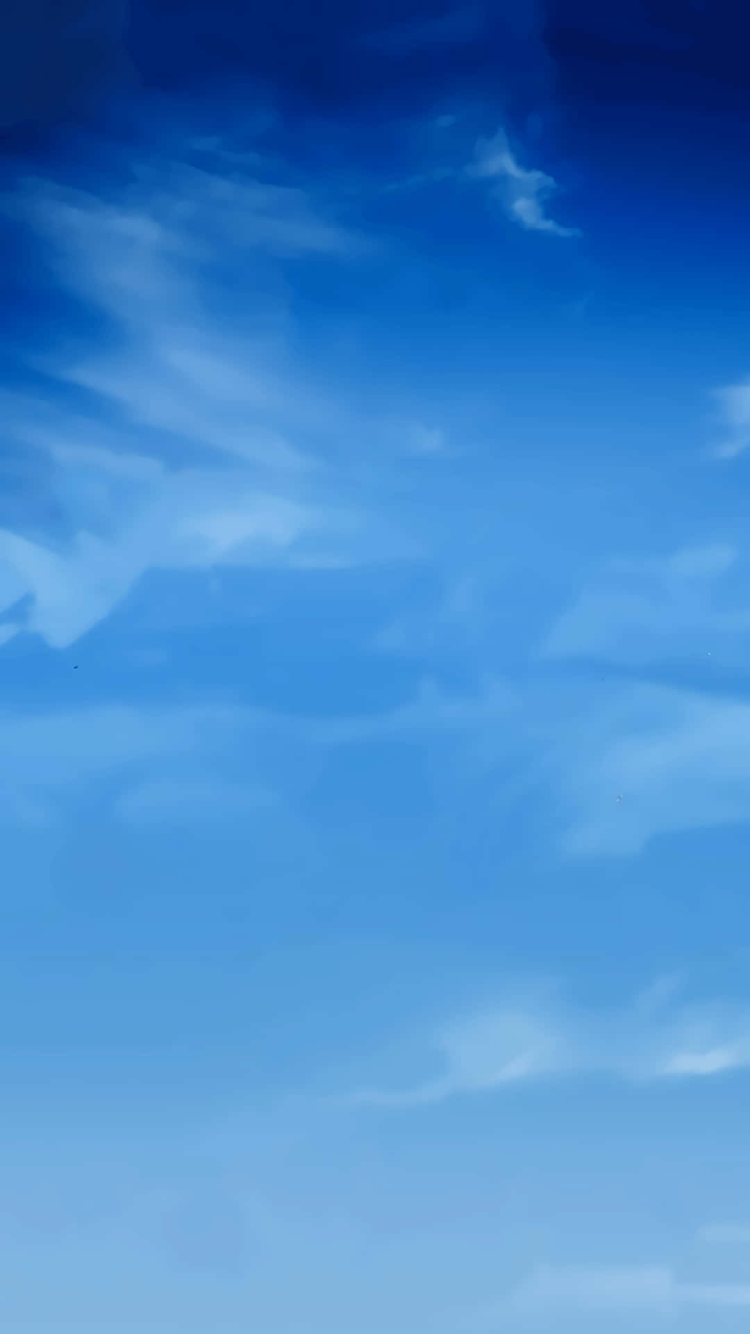 Clouds Aesthetic Tumblr 桌布 壁紙 — 一片寧靜的漸層藍天，薄薄的白雲輕輕飄過廣闊的天空。