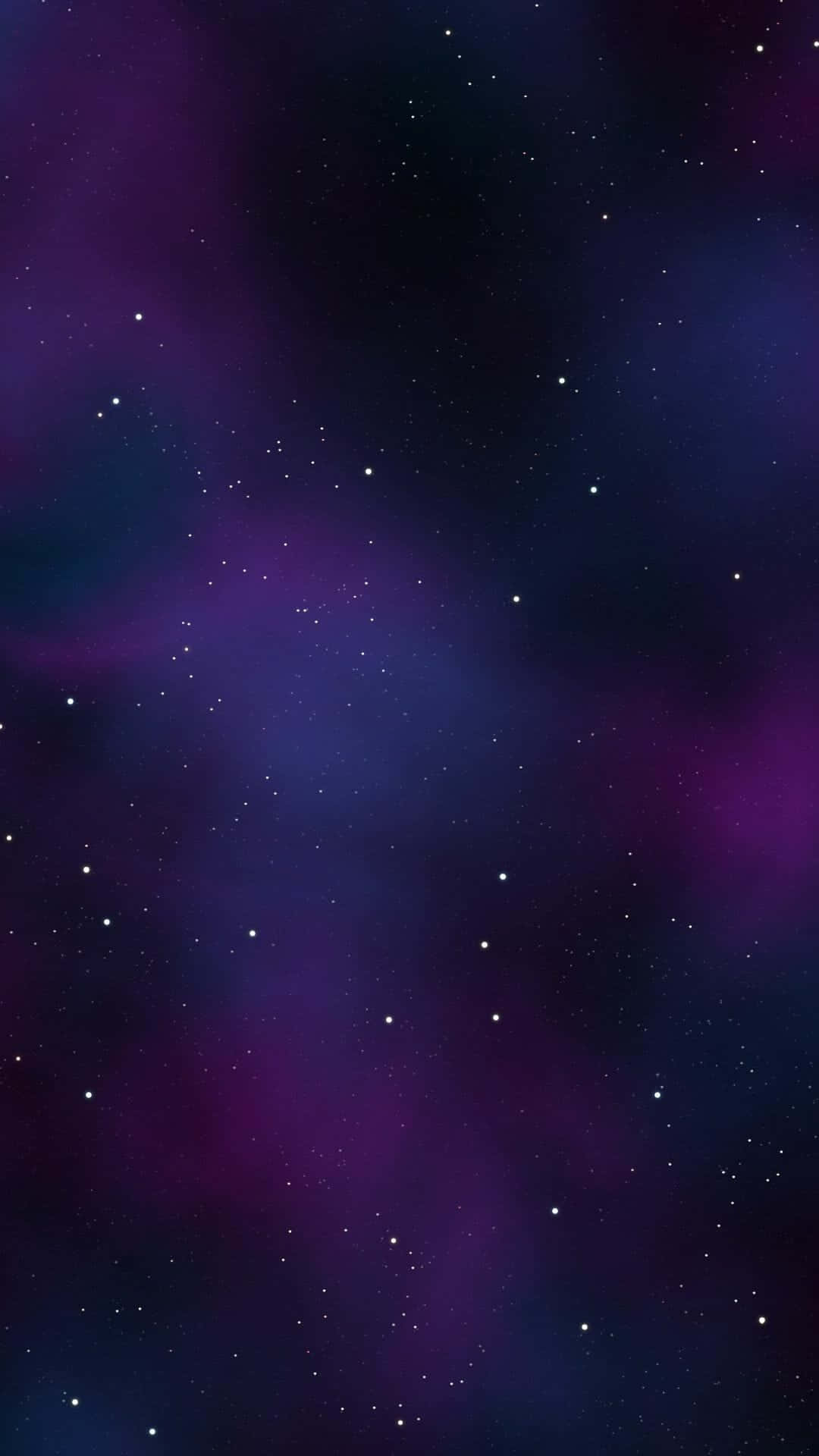 Hipster Galaxy Tumblr 桌布 壁紙 — 一片深邃紫色和藍色星雲的宇宙廣闊空間，點綴著閃爍的星星，映襯著黑暗的虛空。