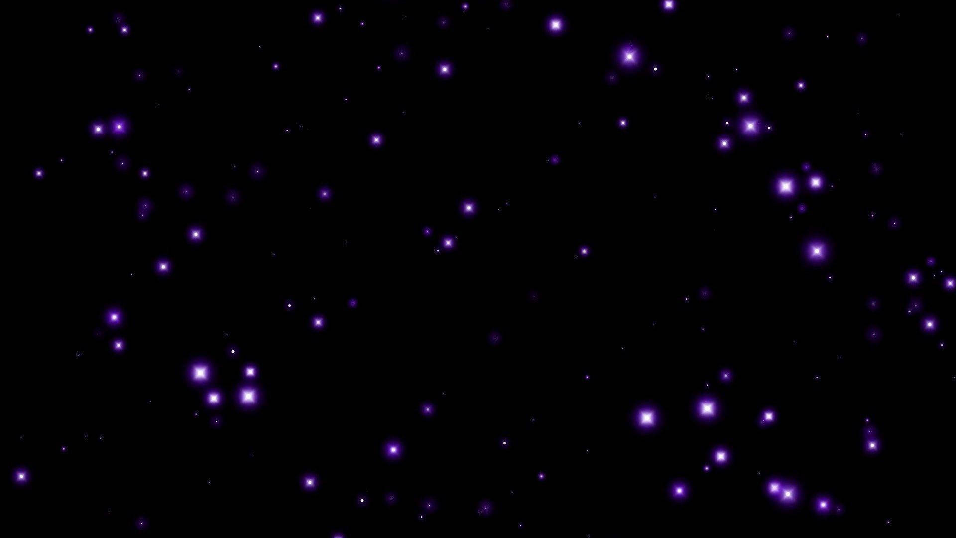 黑紫美學 桌布 壁紙 — 一片發光的紫色星星在深邃的黑色宇宙背景下閃爍。