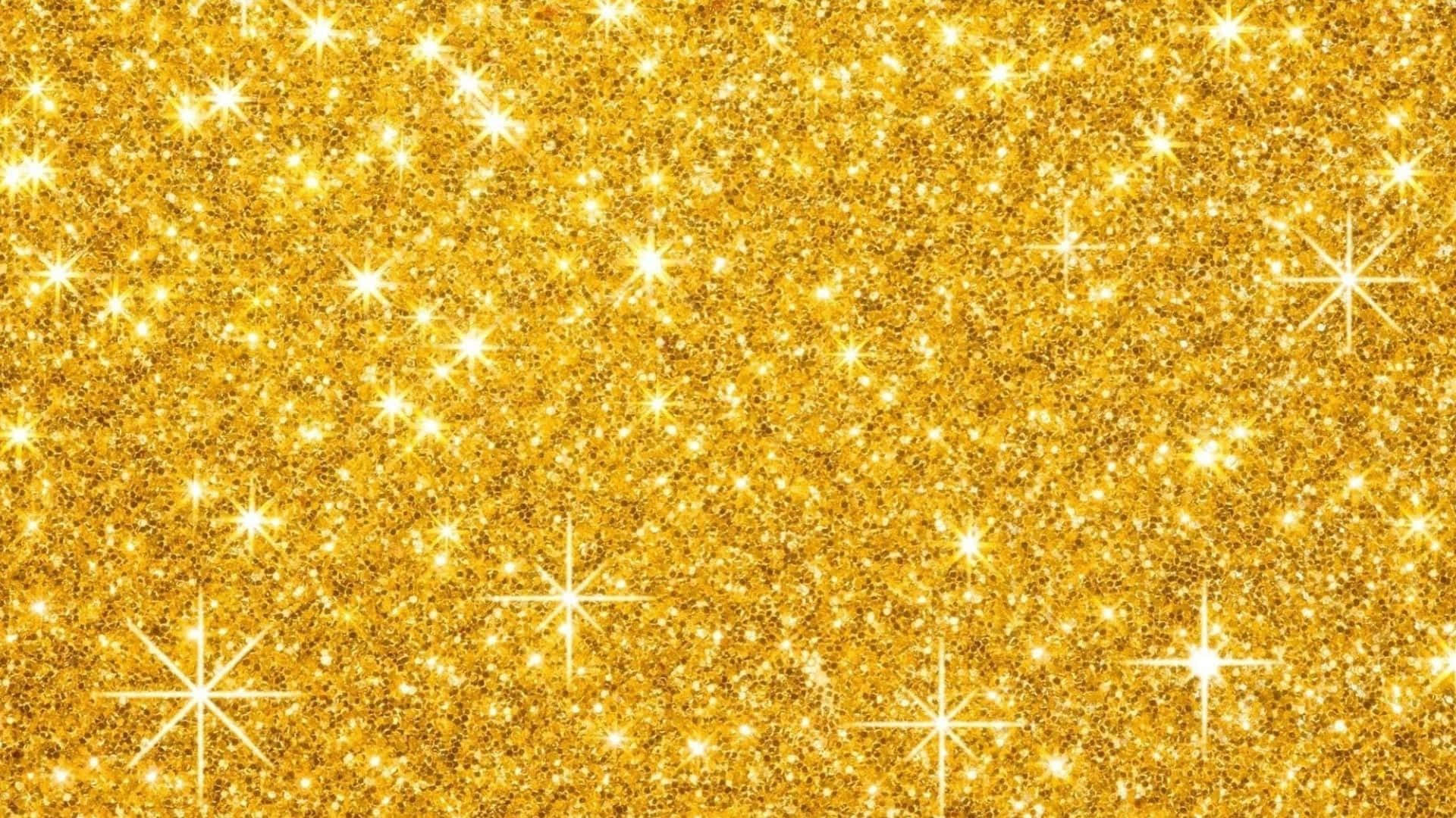 High Resolution Glitter 桌布 壁紙 — 一片閃耀的金色亮粉場地，表面閃爍著星爆光芒。