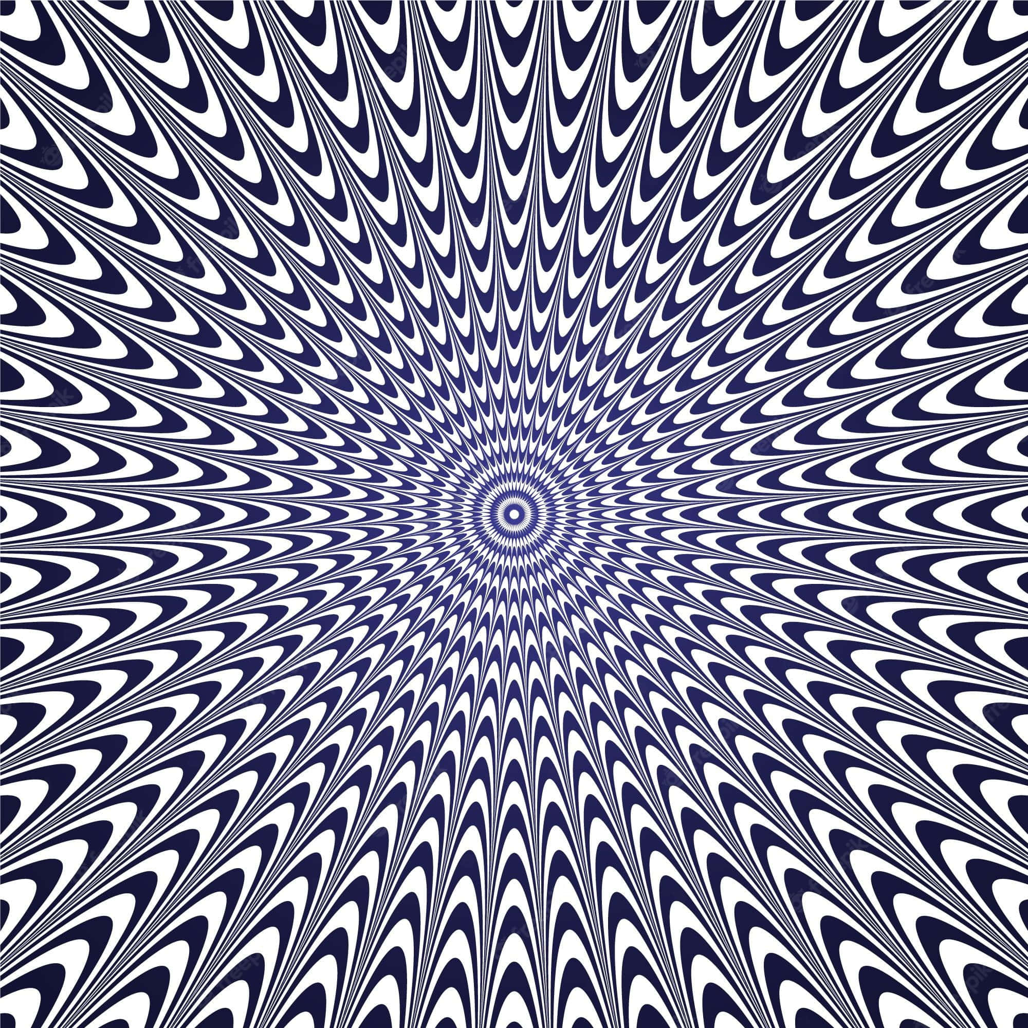 Illusion 桌布 壁紙 — 一種催眠般的視錯覺，帶有輻射狀的藍白波浪線，匯聚向中央螺旋。