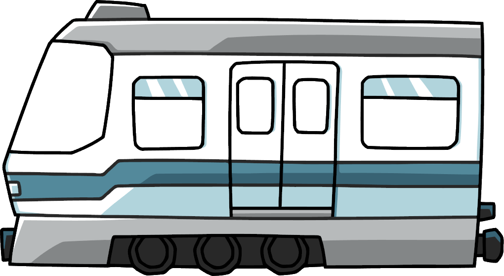 火車 桌布 壁紙 — 一節卡通風格的火車車廂，帶有白色、淺藍色和灰色條紋以及黑色車輪。