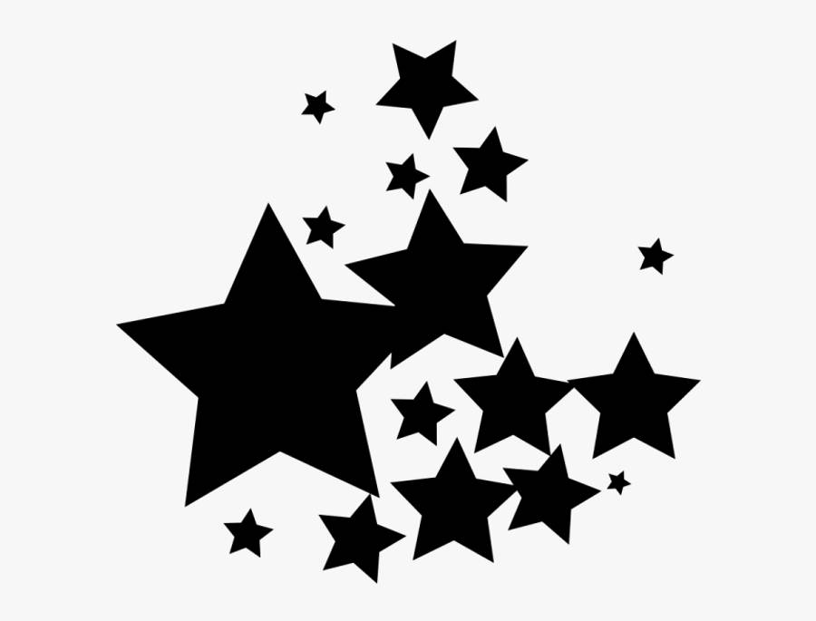 Stars 桌布 壁紙 — 一群不同大小的黑色星星剪影散落在淺灰色背景上。