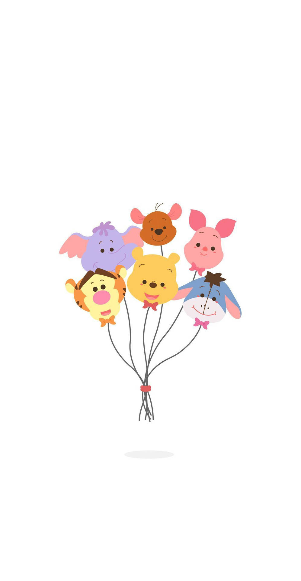 一群小熊維尼朋友化身為氣球綁在一起。 — Winnie the pooh GIF 壁紙
