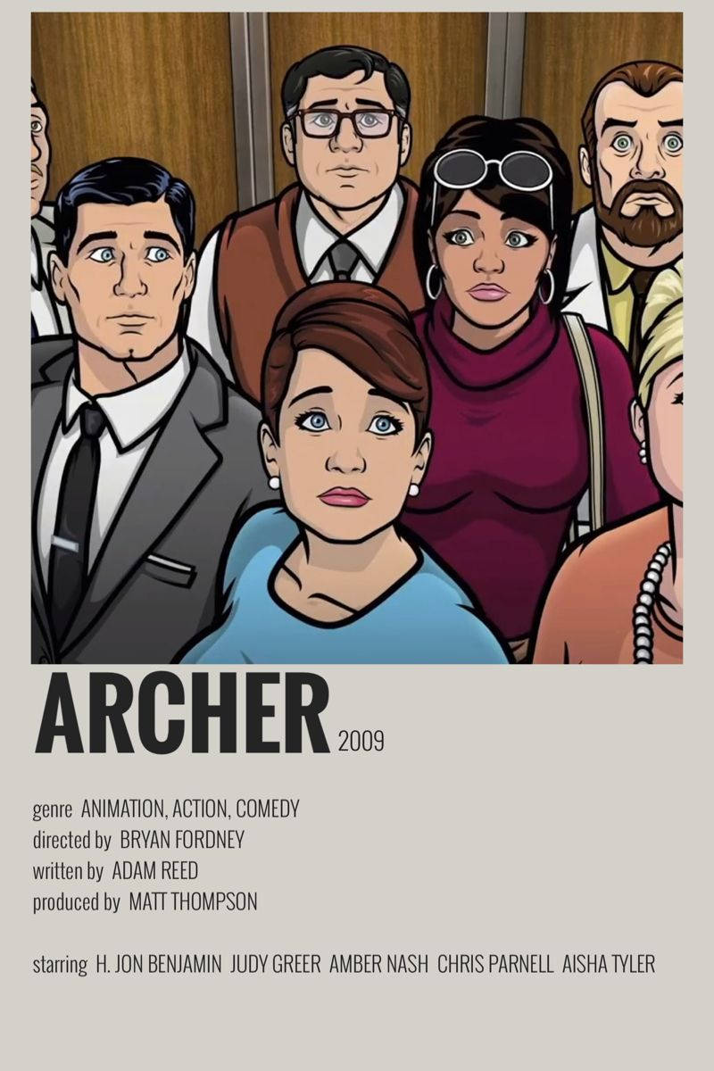 archer 桌布 壁紙 — 一群表情嚴肅的動畫角色站在擁擠的木鑲板電梯內。