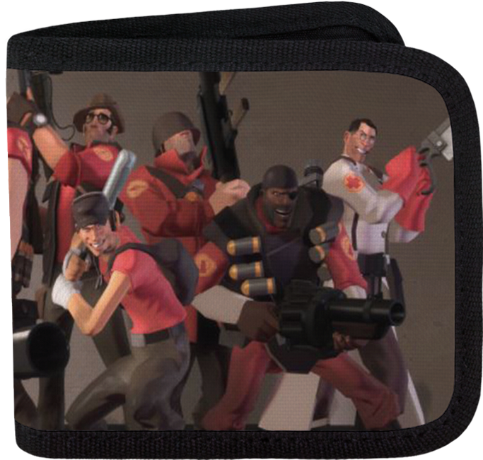 Tf2 桌布 壁紙 — 一群身穿紅色制服的動畫角色在紋理黑色背景上手持武器擺姿勢。