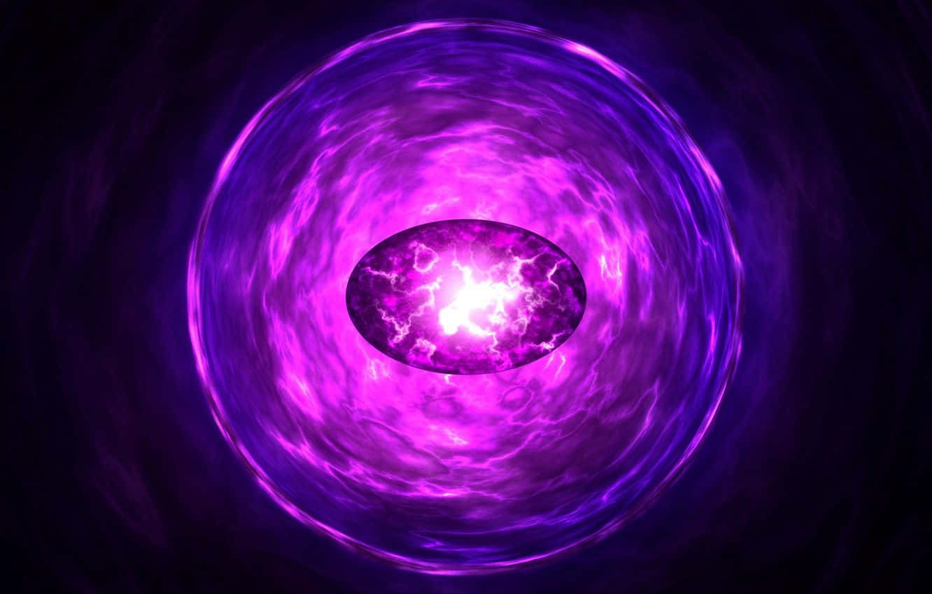 Infinity Gems 桌布 壁紙 — 一股電光紫能量漩渦圍繞著發光核心，伴隨著劈啪作響的閃電效果。
