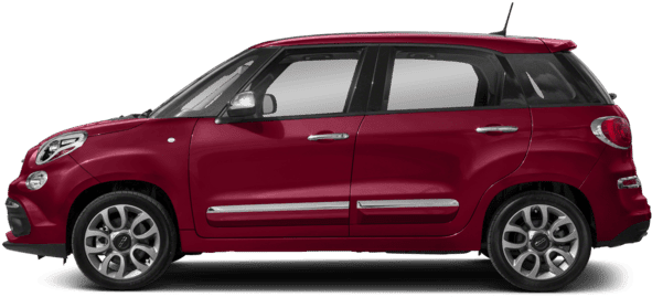 飛雅特 桌布 壁紙 — 一輛亮紅色 Fiat 500L 掀背車側面展示，背景透明，帶有微妙陰影。