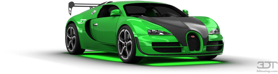布加迪 桌布 壁紙 — 一輛充滿活力的綠色Bugatti Veyron跑車，帶有黑色碳纖維飾邊，在黑色背景上發光。