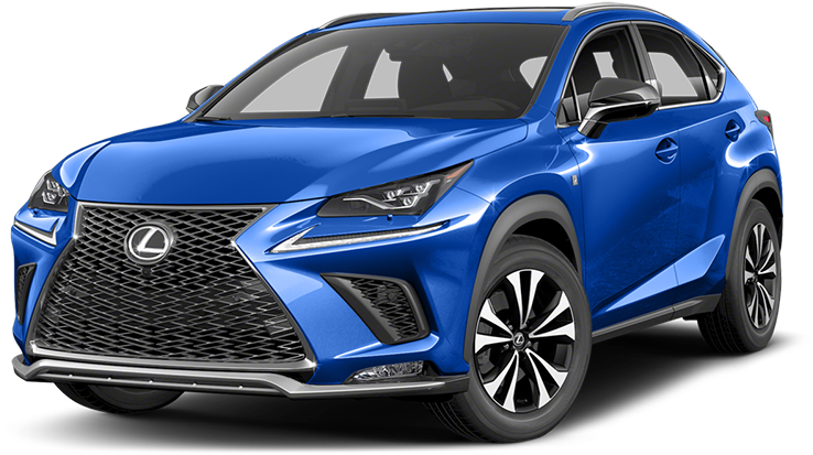 凌志 桌布 壁紙 — 一輛充滿活力的藍色Lexus NX SUV在攝影棚拍攝中展示，光線銳利，表面反射。