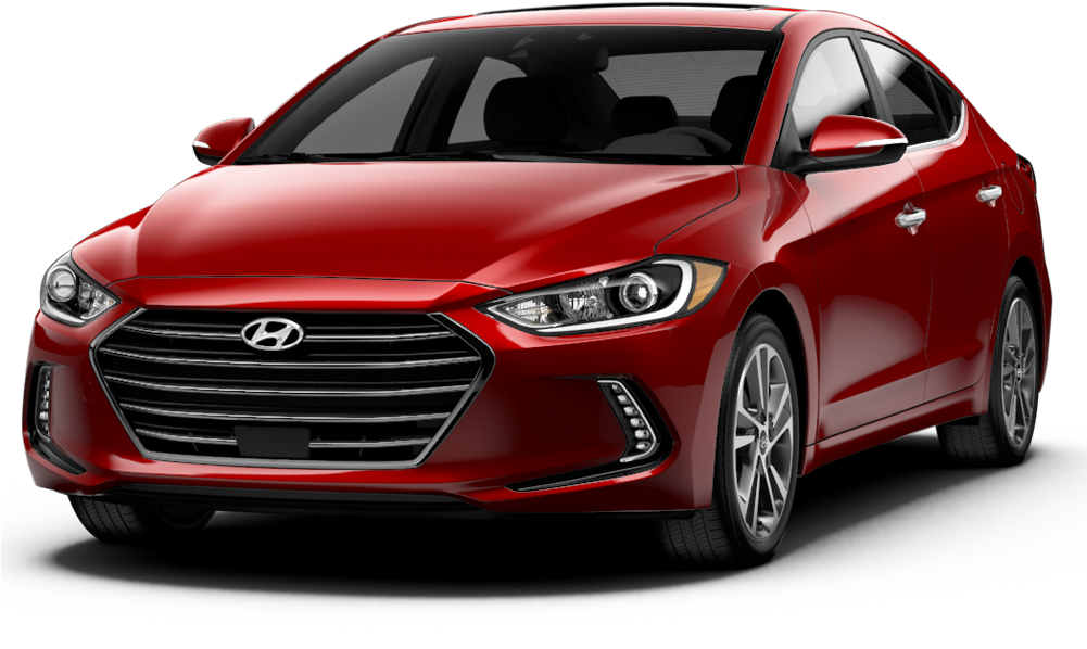 Hyundai 桌布 壁紙 — 一輛光澤的紅色現代轎車在純黑色背景下於攝影棚燈光下閃耀，展現時尚現代設計。