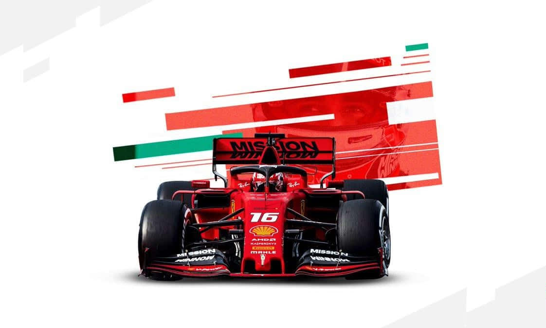 Racing 桌布 壁紙 — 一輛帶有16號和意大利國旗條紋的紅色法拉利一級方程式賽車在白色背景上疾馳。