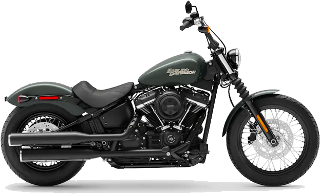 Vehicle 桌布 壁紙 — 一輛時尚的啞光綠色Harley-Davidson摩托車，帶有鍍鉻裝飾和黑色輪胎，在純白色背景上側面展示。