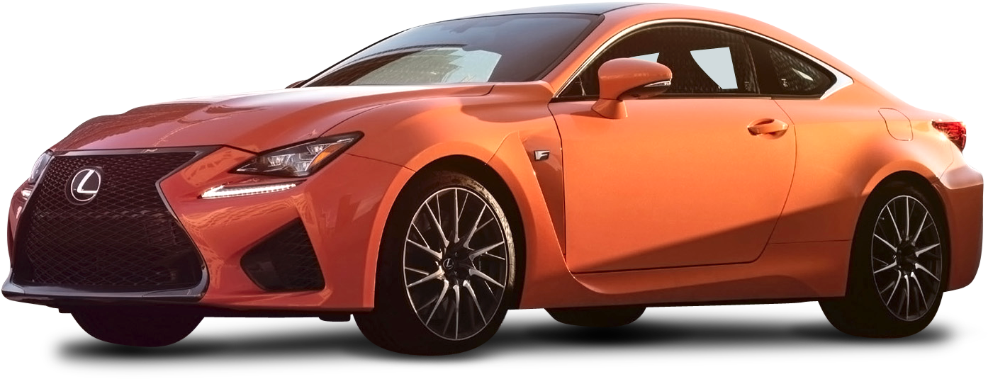 凌志 桌布 壁紙 — 一輛時尚的橙色Lexus雙門轎跑車，帶黑色飾邊和銀色輪圈，在黑色背景上以側面展示。