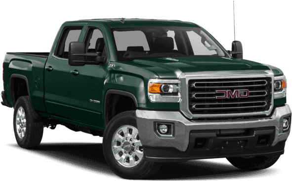 GMC 桌布 壁紙 — 一輛時尚的深綠色 GMC Sierra 皮卡車，在工作室燈光下展示，帶有鍍鉻裝飾和黑色飾邊。