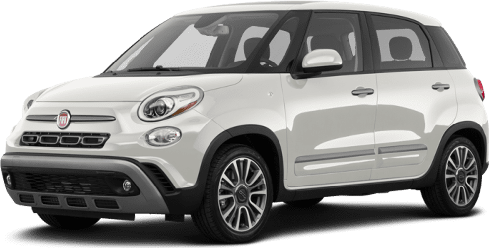 飛雅特 桌布 壁紙 — 一輛時尚的白色Fiat Panda緊湊型SUV，在工作室燈光下展示，帶有鍍鉻裝飾和時尚合金輪圈。
