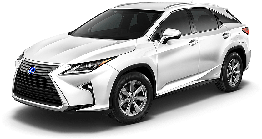 凌志 桌布 壁紙 — 一輛時尚的白色Lexus RX SUV在純黑色背景下的攝影棚燈光中展示。